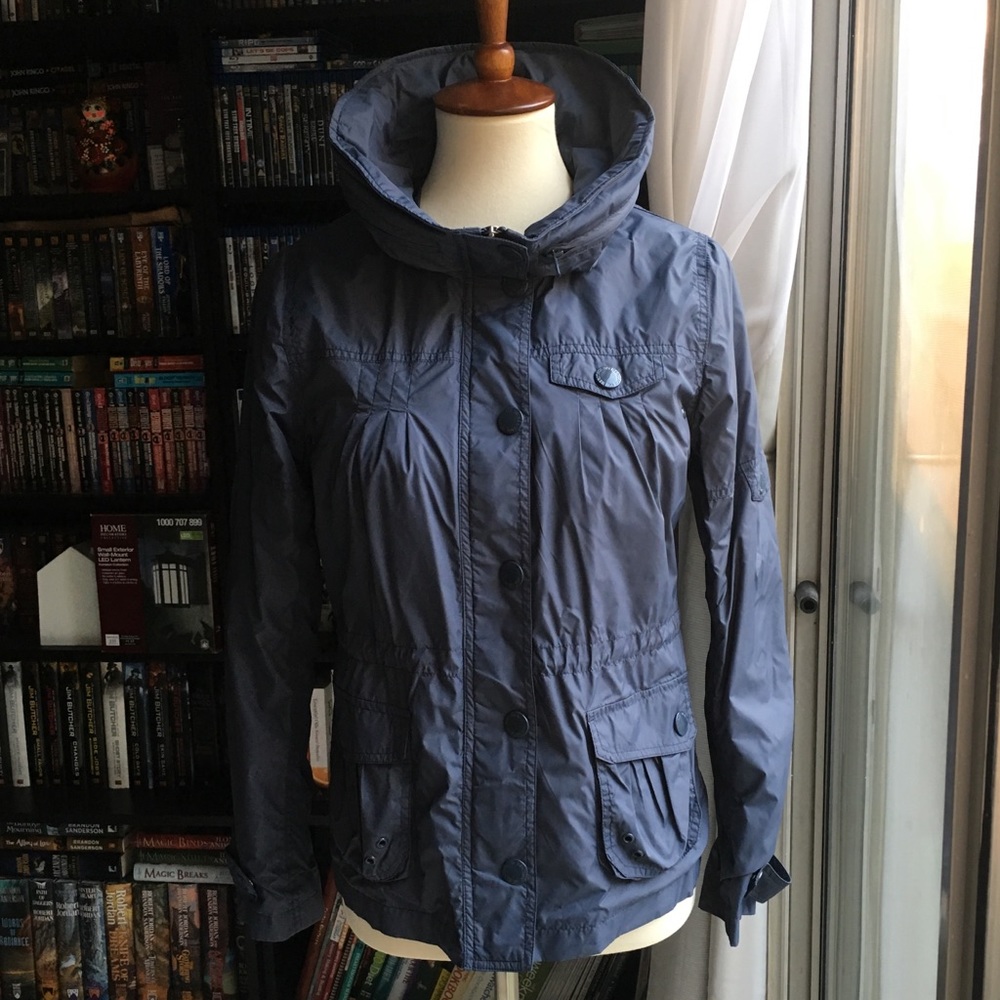 F21 Nylon Zip Jacket With Hood